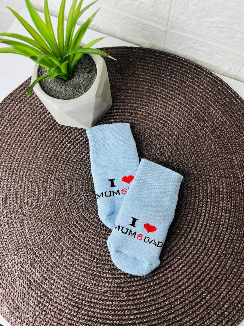 ❤ Шкарпетки Ilovedad, 3-6міс. Колір - Блакитний. Матеріал - Махра (#34350227) ✓ Anna Konvert