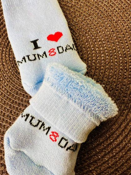 ❤ Шкарпетки Ilovedad, 3-6міс. Колір - Блакитний. Матеріал - Махра (#34350227) ✓ Anna Konvert 2