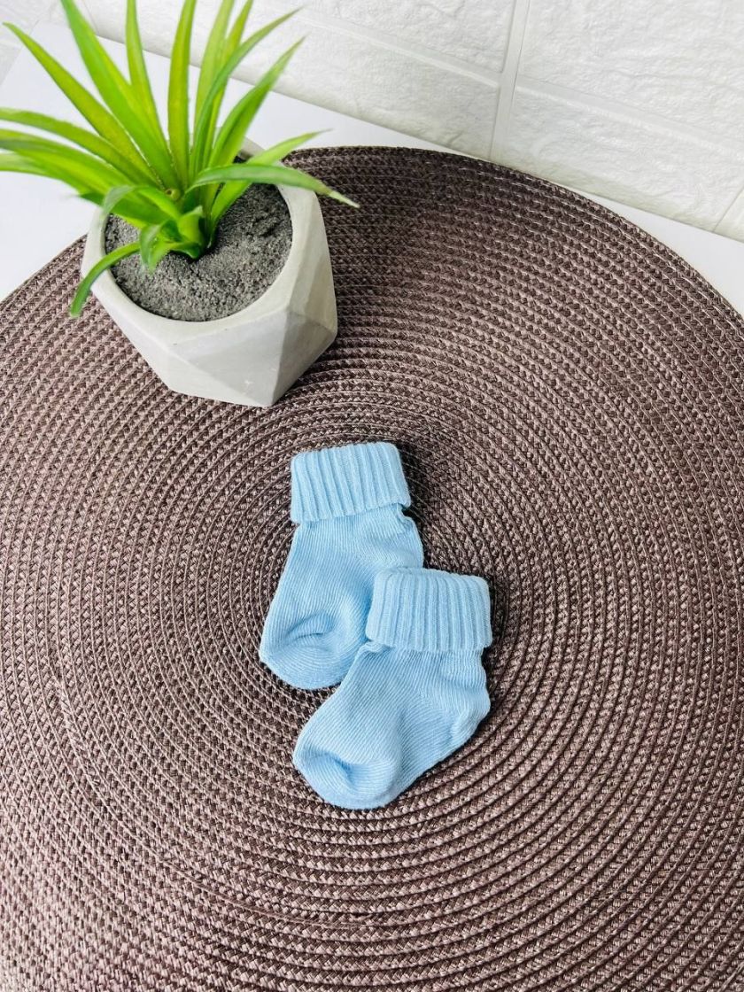 ❤ Шкарпетки без утеплення, 0-3міс. Колір - Блакитний (#0522) ✓ Anna Konvert
