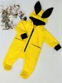 ❤ Ромпер з капюшоном "Вушка", трьохнитка-петля футер. Колір - Жовтий зайка. Розмір - 0-3 (#55005314) ✓ Anna Konvert