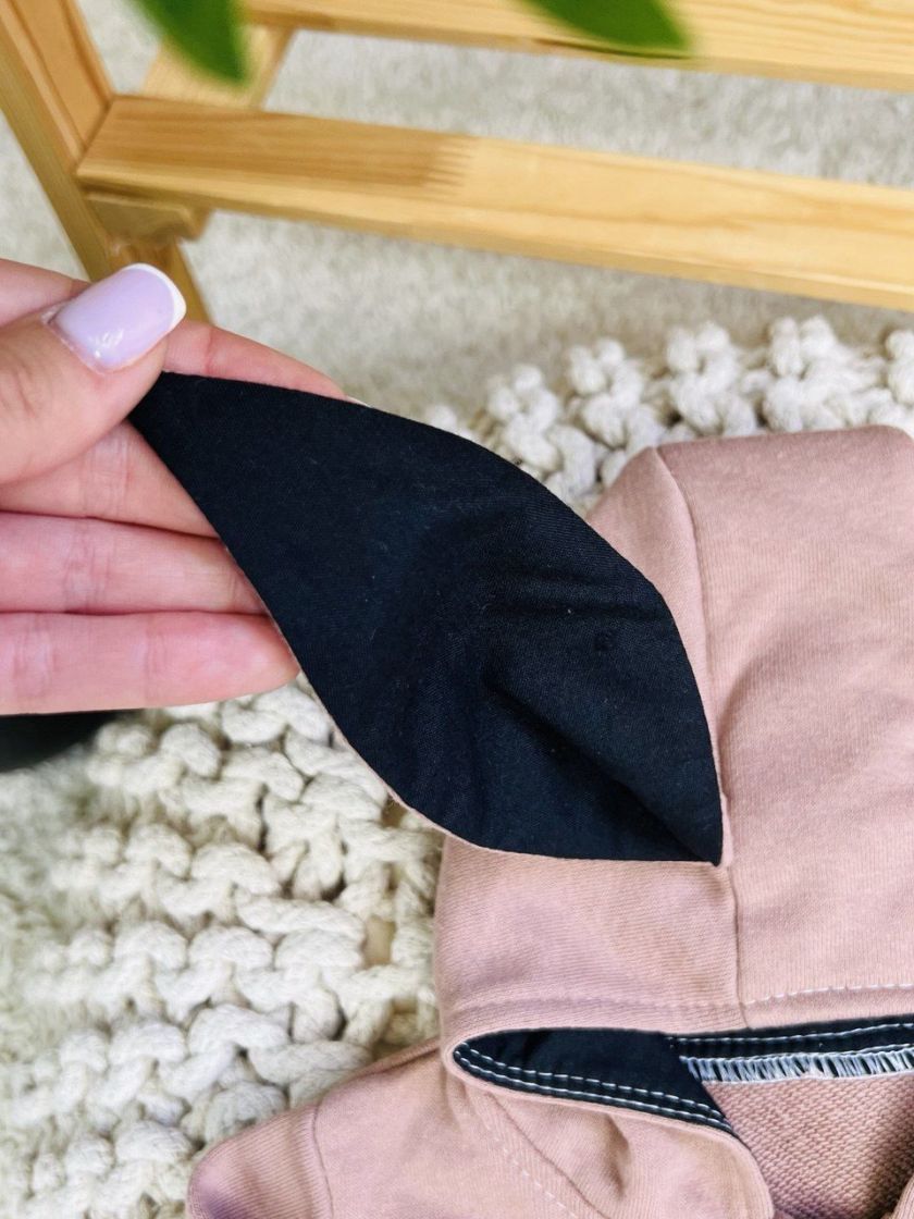 ❤ Ромпер з капюшоном "Вушка", трьохнитка-петля футер. Колір - Шоколадний зайка. Розмір - 6-9 (#87160398) ✓ Anna Konvert