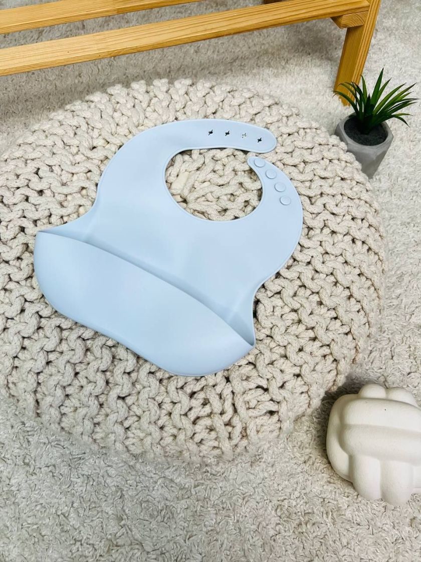 ❤ Силіконовий нагрудник "Color", з регулятором довжини. Колір - baby-blue (#67374605) ✓ Anna Konvert