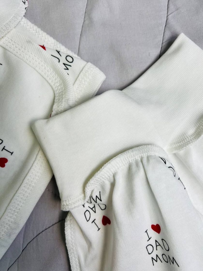 ❤ Комплект 3ка з сорочкою інтерлок Ромашка, 56-62см. Принт - I love mom dad (#4709761) ✓ Anna Konvert