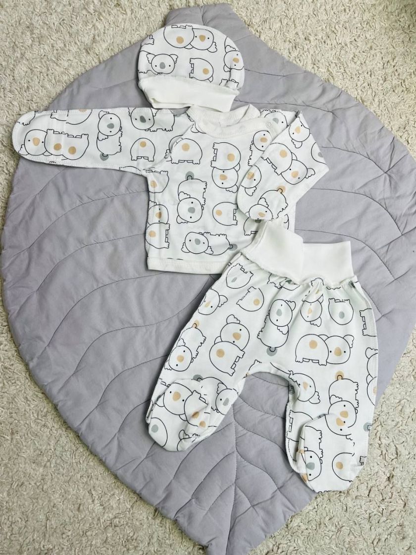 ❤ Комплект 3ка з сорочкою інтерлок Ромашка, 56-62см. Принт - Коала велика (#75070322) ✓ Anna Konvert