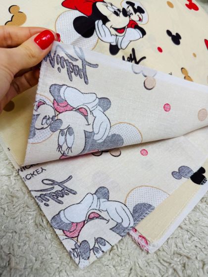 ❤ Пелюшки Ситцеві 85 см на 105 см. Принт - Міккі маус на бежевому (#19763006) ✓ Anna Konvert 2