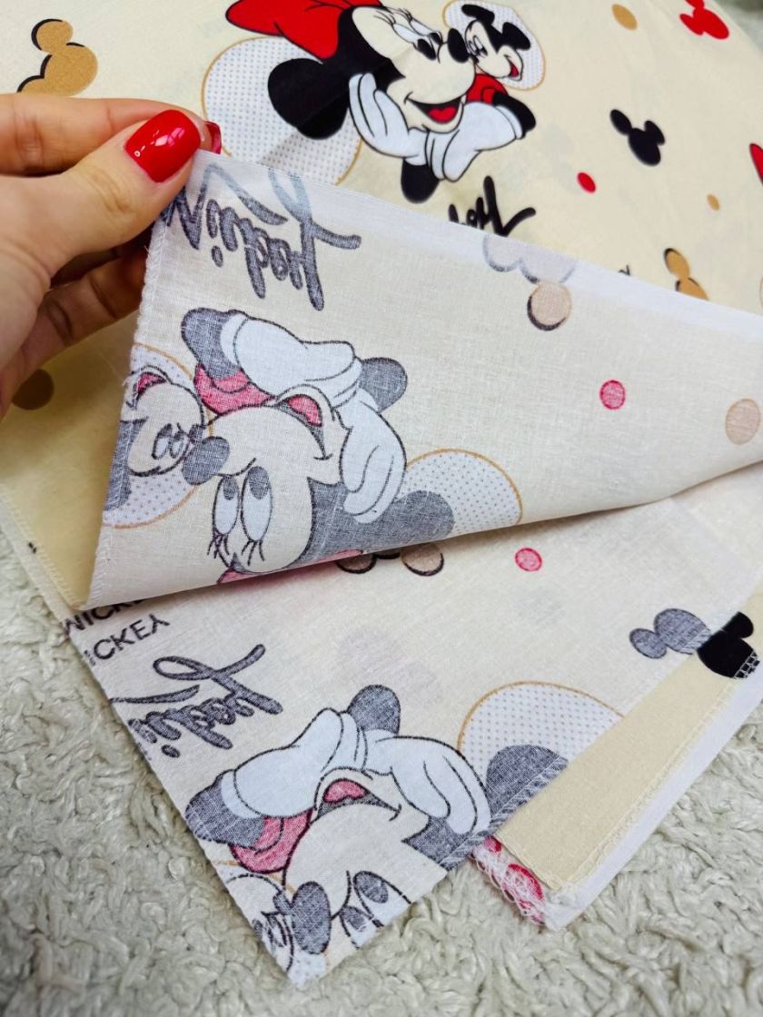 ❤ Пелюшки Ситцеві 85 см на 105 см. Принт - Міккі маус на бежевому (#19763006) ✓ Anna Konvert