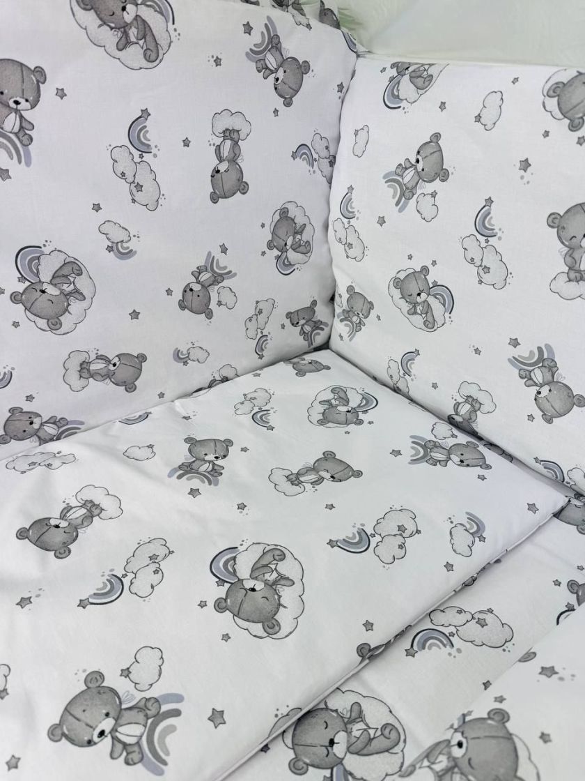 ❤ Набір у ліжко 9в1 суцільні. Принт - Ведмедикі сплячі, невзрачні сірі (#39614371) ✓ Anna Konvert