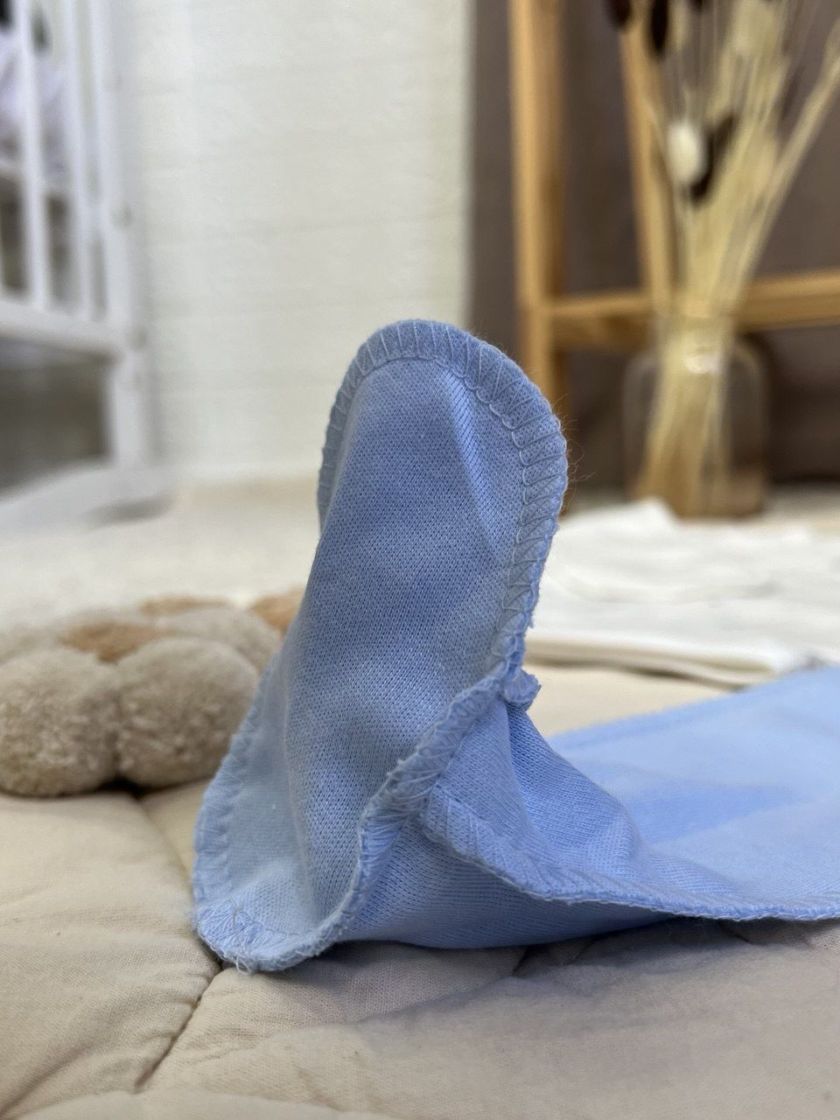 ❤ Комплект 4ка з сорочкою байка, "Листячко". Колір - Блакитний. Розмір - 56см (#759 (17)) ✓ Anna Konvert