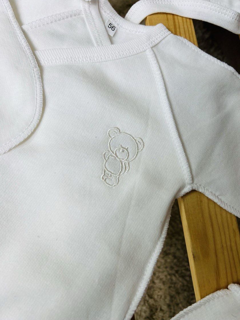 ❤ Комплект 3ка з сорочкою, байка 56-62см. Принт - Молочний однотон (#44419273) ✓ Anna Konvert