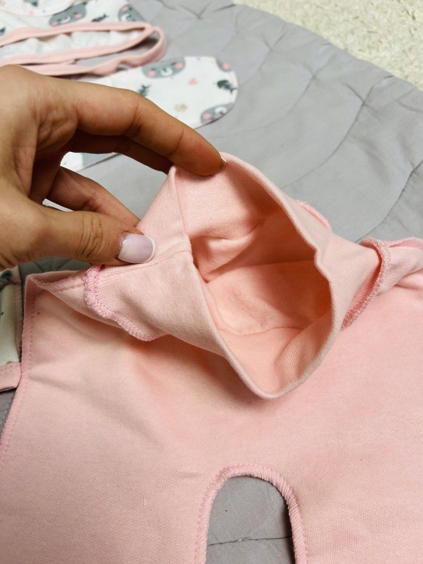 ❤ Комплект 3ка з сорочкою, байка 56-62см. Принт - Мордочки киць персиковий (#4116694) ✓ Anna Konvert