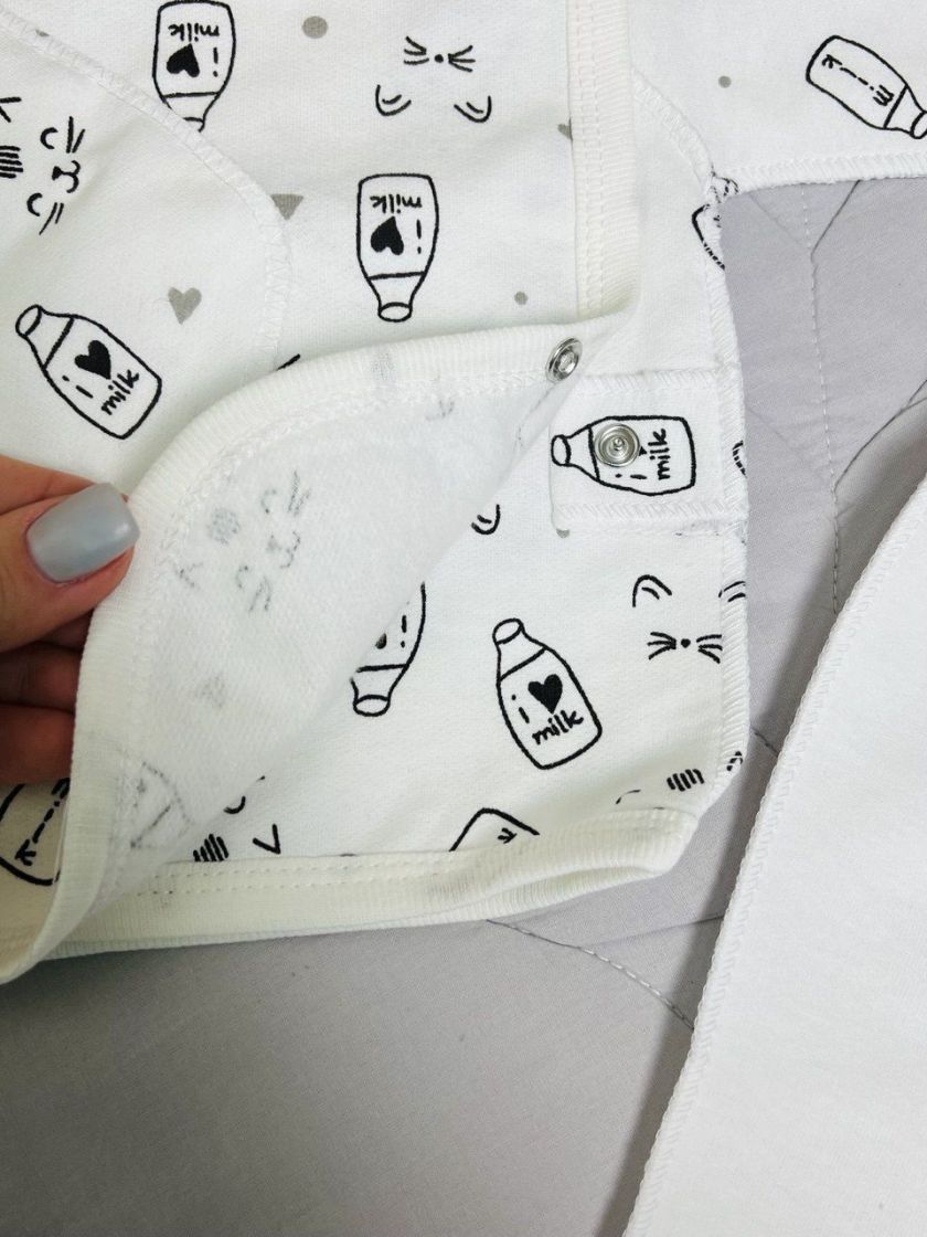 ❤ Комплект 3ка з сорочкою, байка 56-62см. Принт - Пляшечки та вуса киць (#43170751) ✓ Anna Konvert