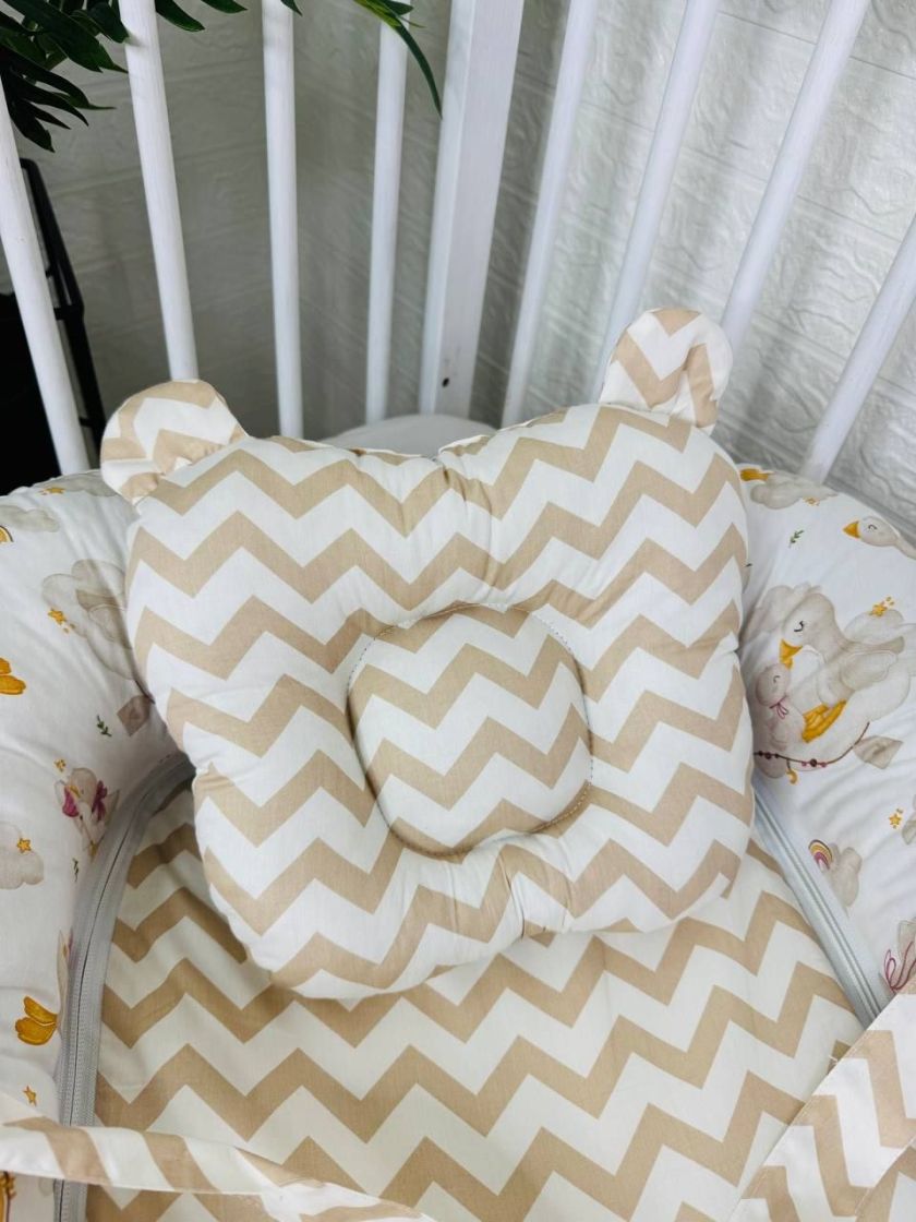 ❤ Кокон-гніздечко з ручками. Принт - Гуски на хмаринці, зигзаг (#88900199) ✓ Anna Konvert