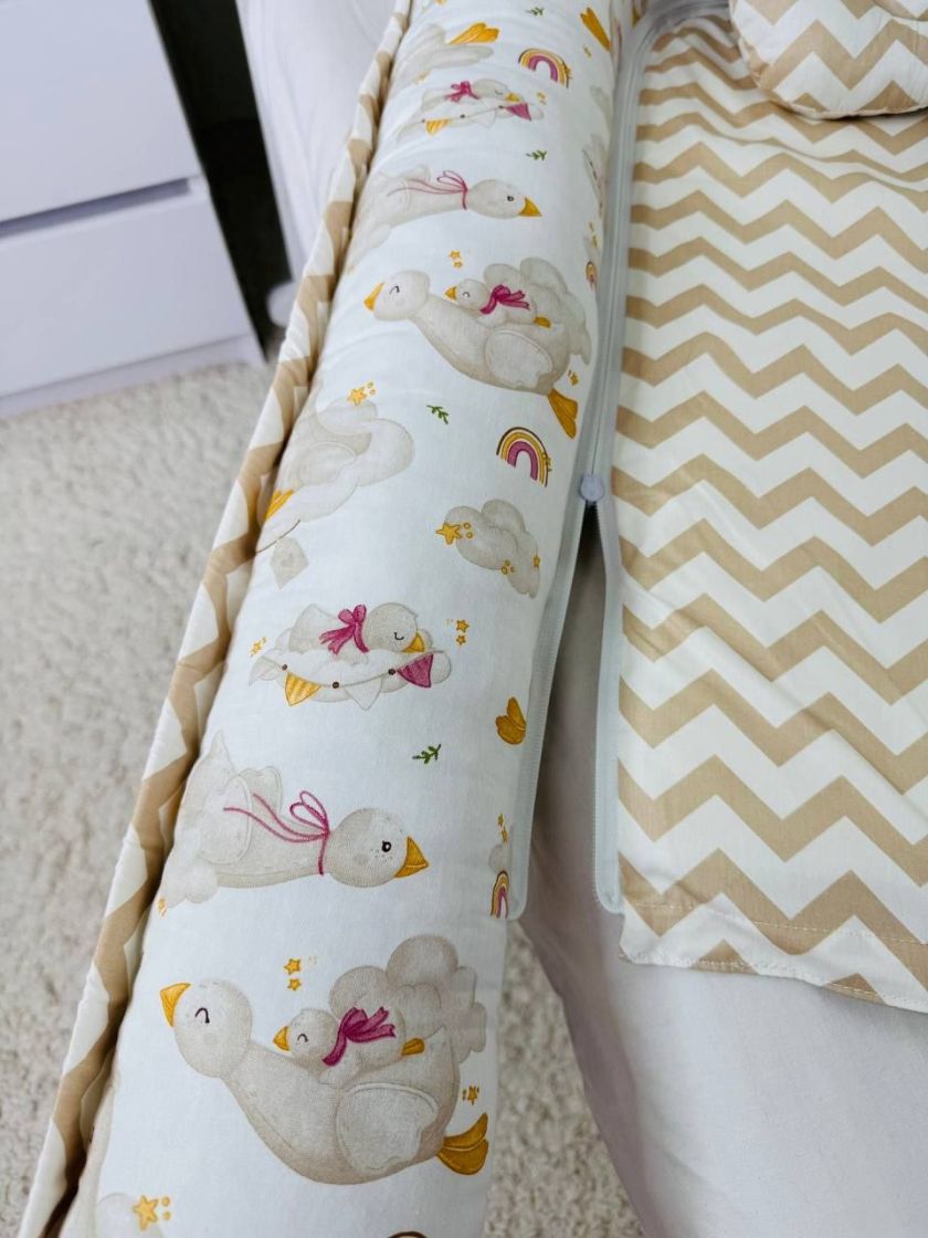 ❤ Кокон-гніздечко з ручками. Принт - Гуски на хмаринці, зигзаг (#88900199) ✓ Anna Konvert