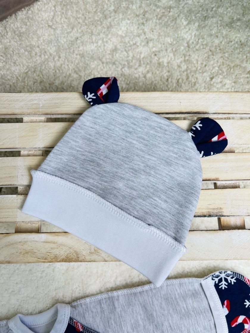 ❤ Комплект 3ка з сорочкою байка, БО. Принт - Сніжинки новорічні. Розмір - 62см (#25073056) ✓ Anna Konvert