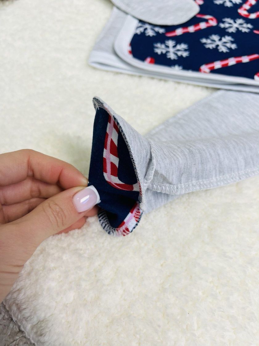 ❤ Комплект 3ка з сорочкою байка, БО. Принт - Сніжинки новорічні. Розмір - 62см (#25073056) ✓ Anna Konvert