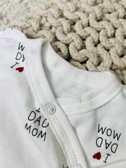 ❤ Комплект 2ка з боді, байка, Ромашка 56-62см. Принт - I love mom dad. Розмір - 56-62 (#0998) ✓ Anna Konvert 2