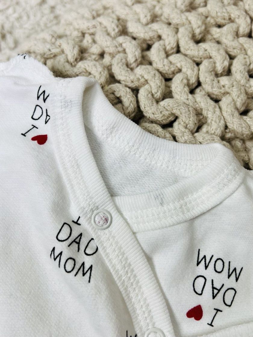 ❤ Комплект 2ка з боді, байка, Ромашка 56-62см. Принт - I love mom dad. Розмір - 56-62 (#0998) ✓ Anna Konvert