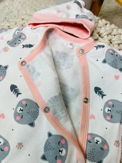 ❤ Чоловічок з шапочкою байка, 56-62см. Принт - Мордочки киць персиковий (#51776559) ✓ Anna Konvert 2