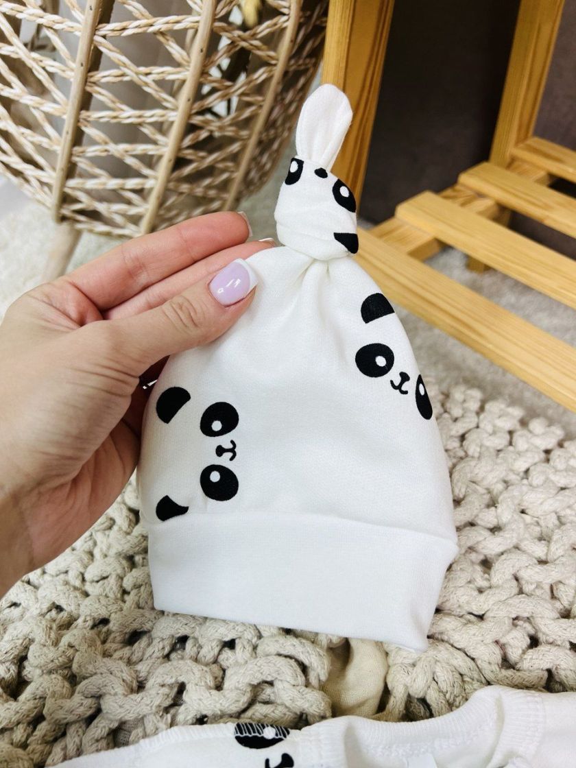 ❤ Чоловічок з шапочкою байка, 56-62см. Принт - Панди контур (#61621895) ✓ Anna Konvert