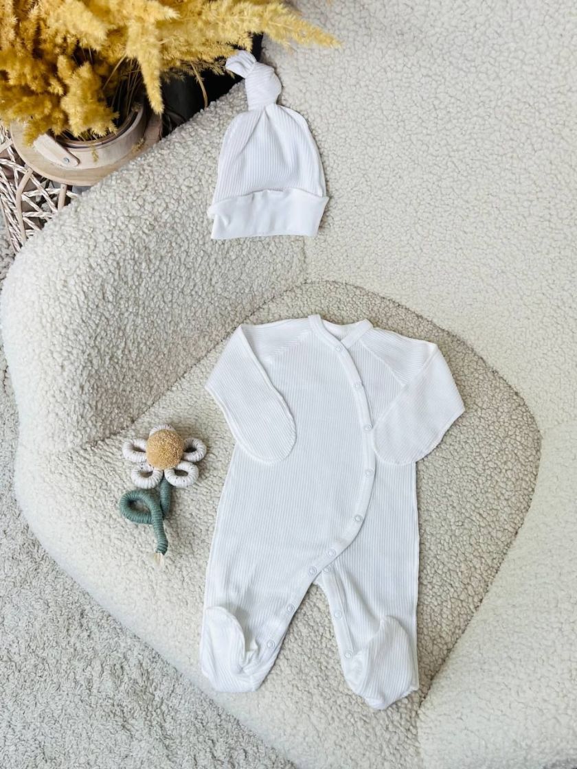 ❤ Чоловічок з шапочкою "Бархат" смужка. Колір - Білий. Розмір - 56см (#96068029) ✓ Anna Konvert