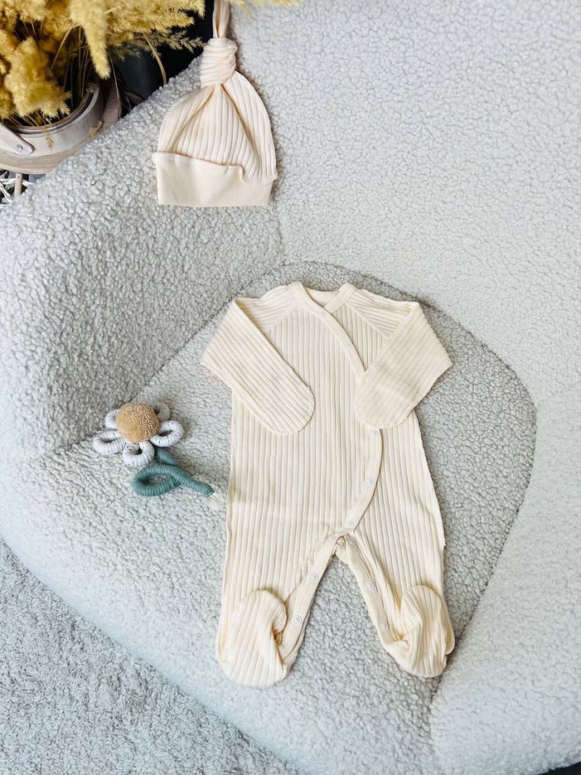 ❤ Чоловічок з шапочкою "Бархат" смужка. Колір - Пісочний. Розмір - 56см (#25922718) ✓ Anna Konvert