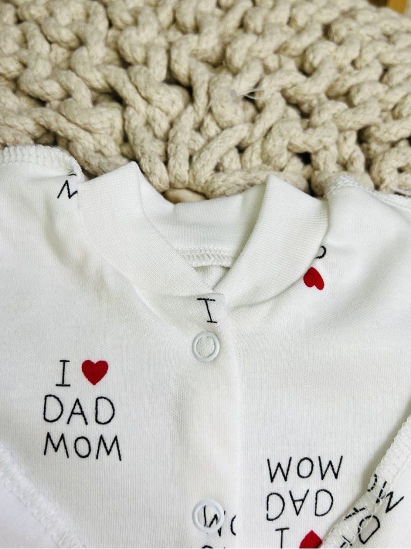 ❤ Чоловічок байка. Колір - I love mom dad. Розмір - 56-62см (#0907 (1)) ✓ Anna Konvert