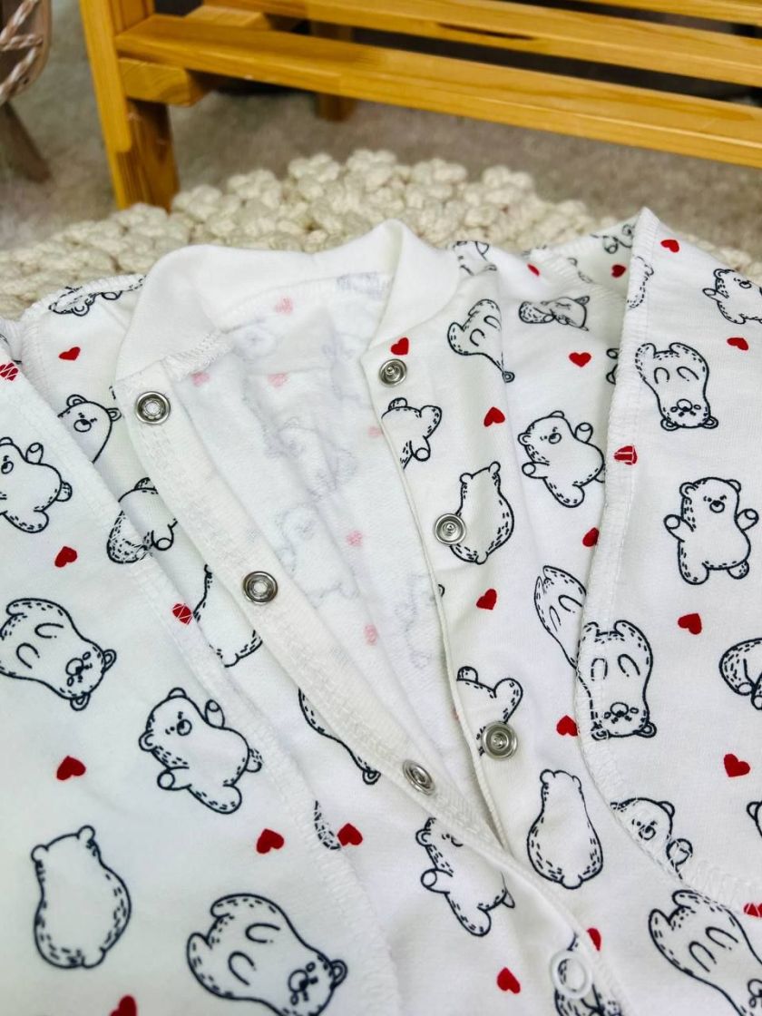 ❤ Чоловічок байка. Колір - Ведмідь з серцями, контур. Розмір - 56-62см (#17591049) ✓ Anna Konvert