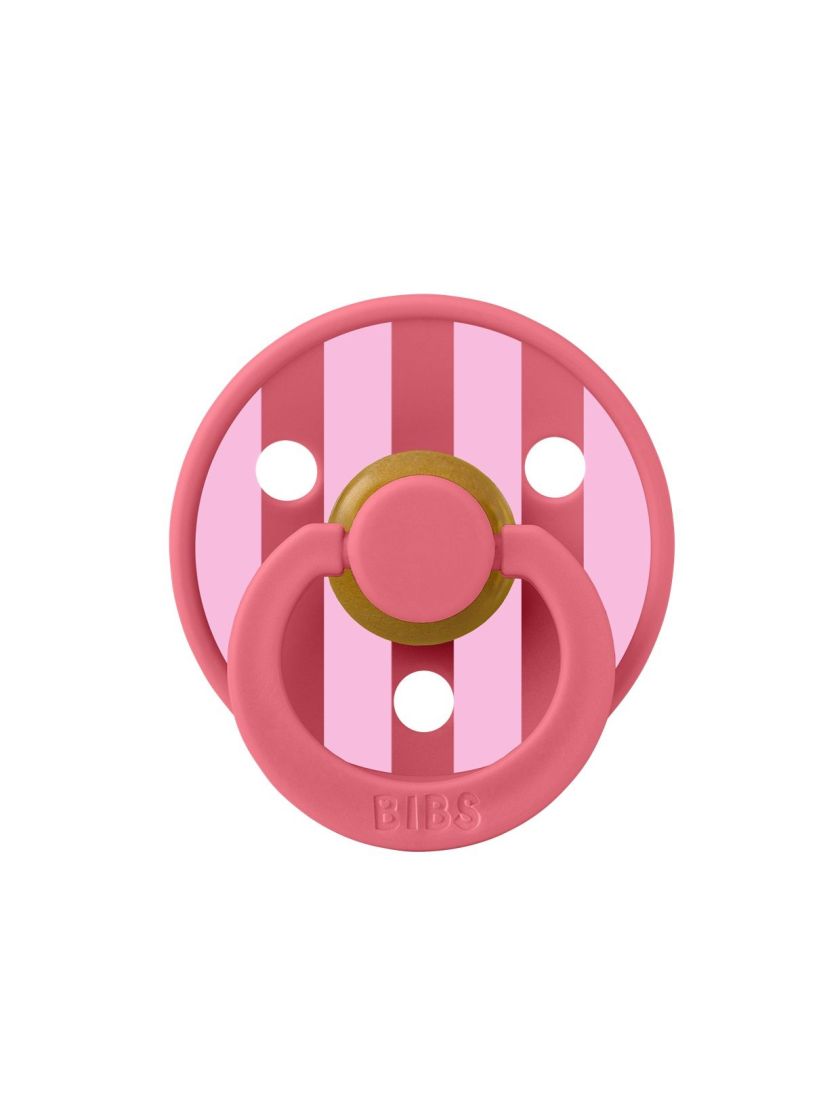 ❤ Соска пустушка BIBS Studio Size 1, 0-6 міс. Колір - Coral / Baby Pink, смужка широка (#66550138) ✓ Anna Konvert