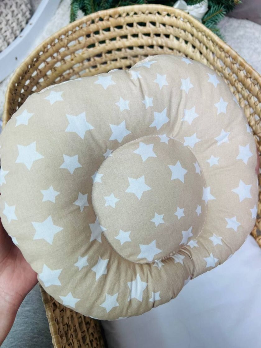 ❤ Ортопедична подушка. Принт - Білі зірки на бежевому (#46423994) ✓ Anna Konvert