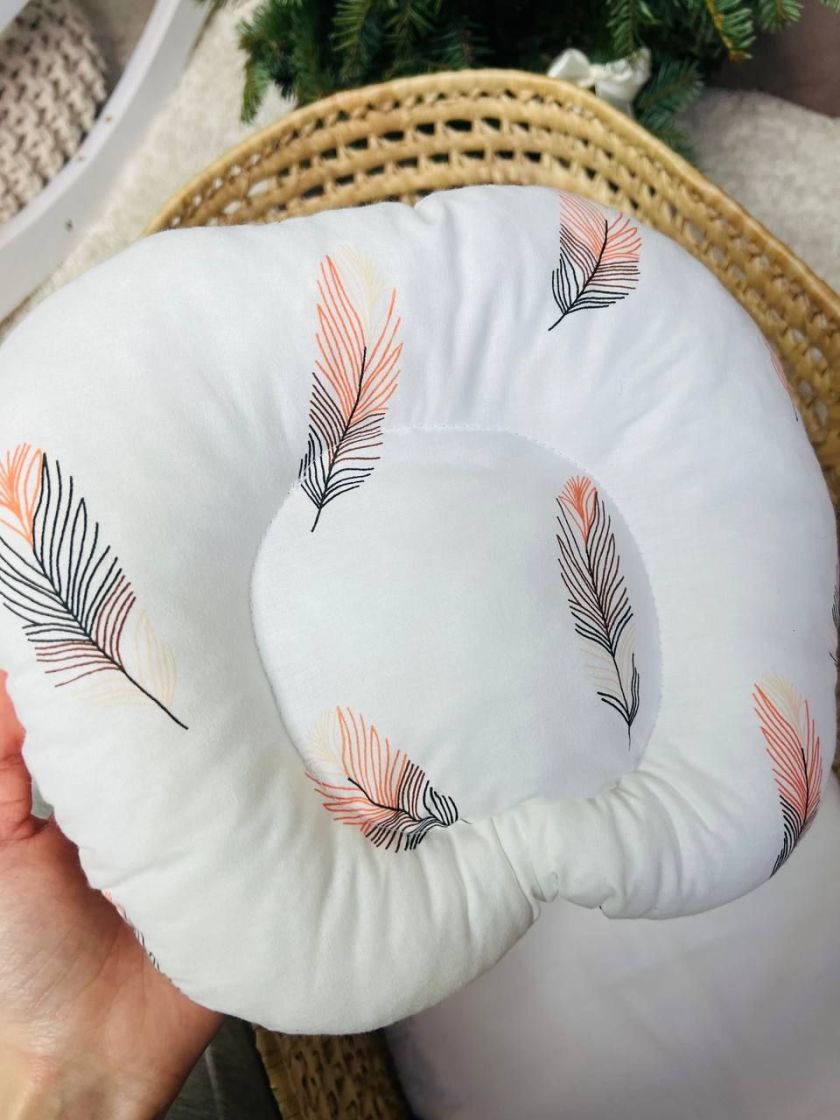 ❤ Ортопедична подушка. Принт - Пір'я рожеві на білому (#49376029) ✓ Anna Konvert