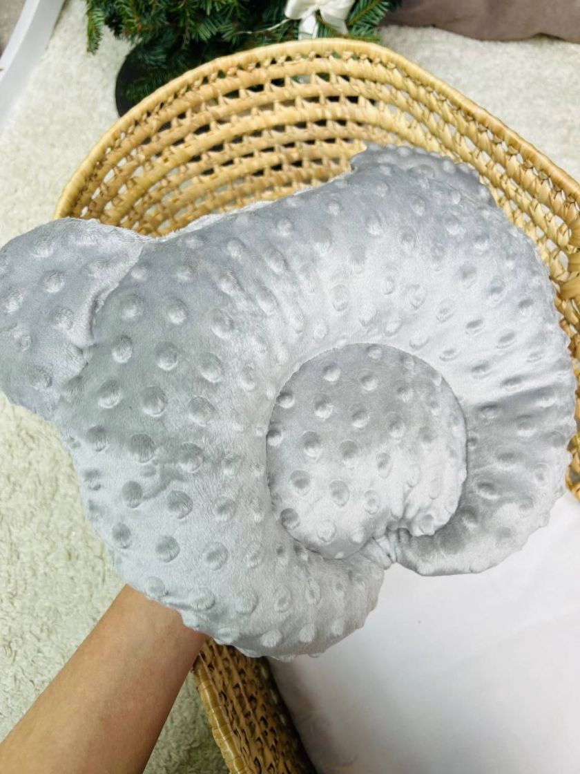 ❤ Подушка ортопедична з вушками, плюш. Колір - Сірий (#38895588) ✓ Anna Konvert