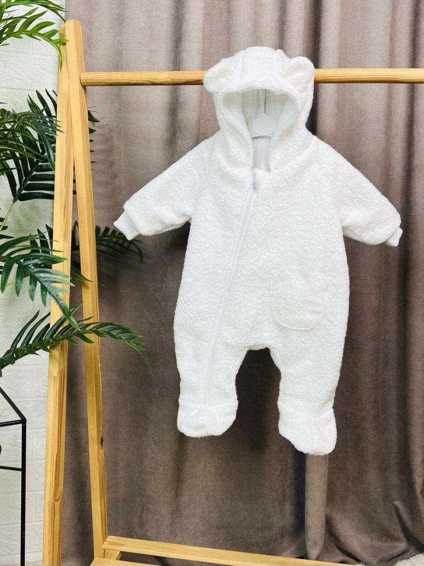 ❤ Комбінезон утеплений дитячий, "Каракуль". Колір - Молочний. Розмір - 6-9 (#135654) ✓ Anna Konvert