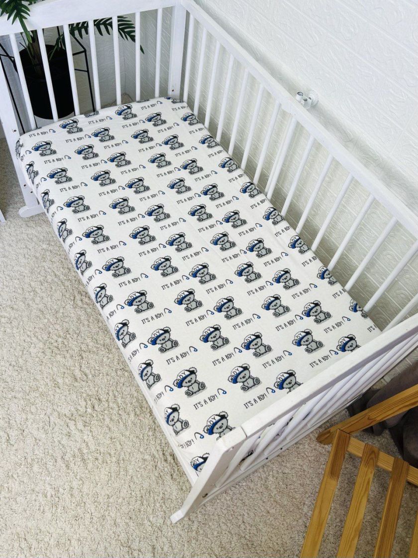 ❤ Простирадло у ліжко байкове. Принт - Ведмедики сірі it's a boy (#74728875) ✓ Anna Konvert