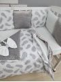 ❤ Набір у ліжко на 3 боки. Принт - Сірі пір'я (#0241) ✓ Anna Konvert