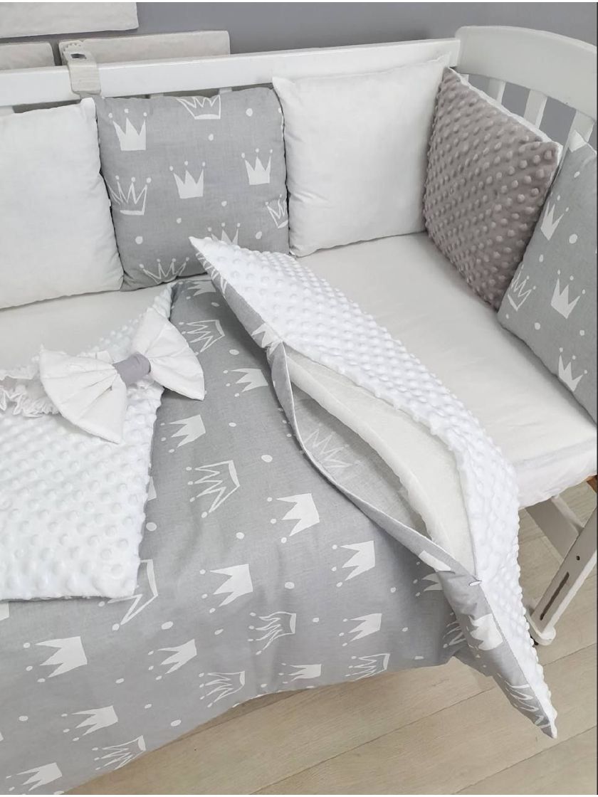 ❤ Набір у ліжко на 3 боки. Принт - Корони на сірому (#2097610) ✓ Anna Konvert