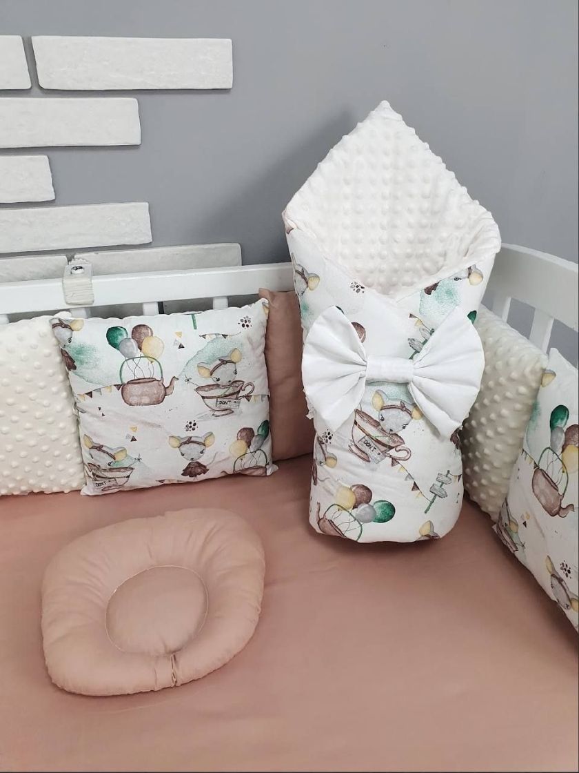 ❤ Набір у ліжко на 3 боки. Принт - Мишки бежеві (#84505856) ✓ Anna Konvert