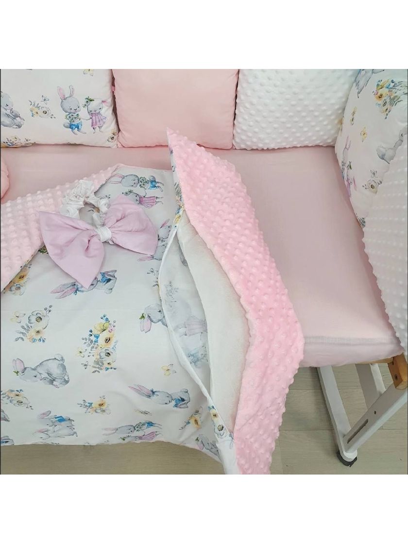 ❤ Набір у ліжко на 3 боки. Принт - Зайчики рожеві (#67057411) ✓ Anna Konvert