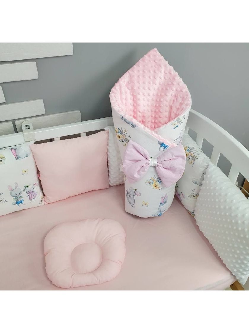 ❤ Набір у ліжко на 3 боки. Принт - Зайчики рожеві (#67057411) ✓ Anna Konvert