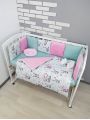 ❤ Набір у ліжко на 3 боки. Принт - Панди м'ятно- рожеві (#35223784) ✓ Anna Konvert