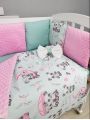 ❤ Набір у ліжко на 3 боки. Принт - Панди м'ятно- рожеві (#35223784) ✓ Anna Konvert