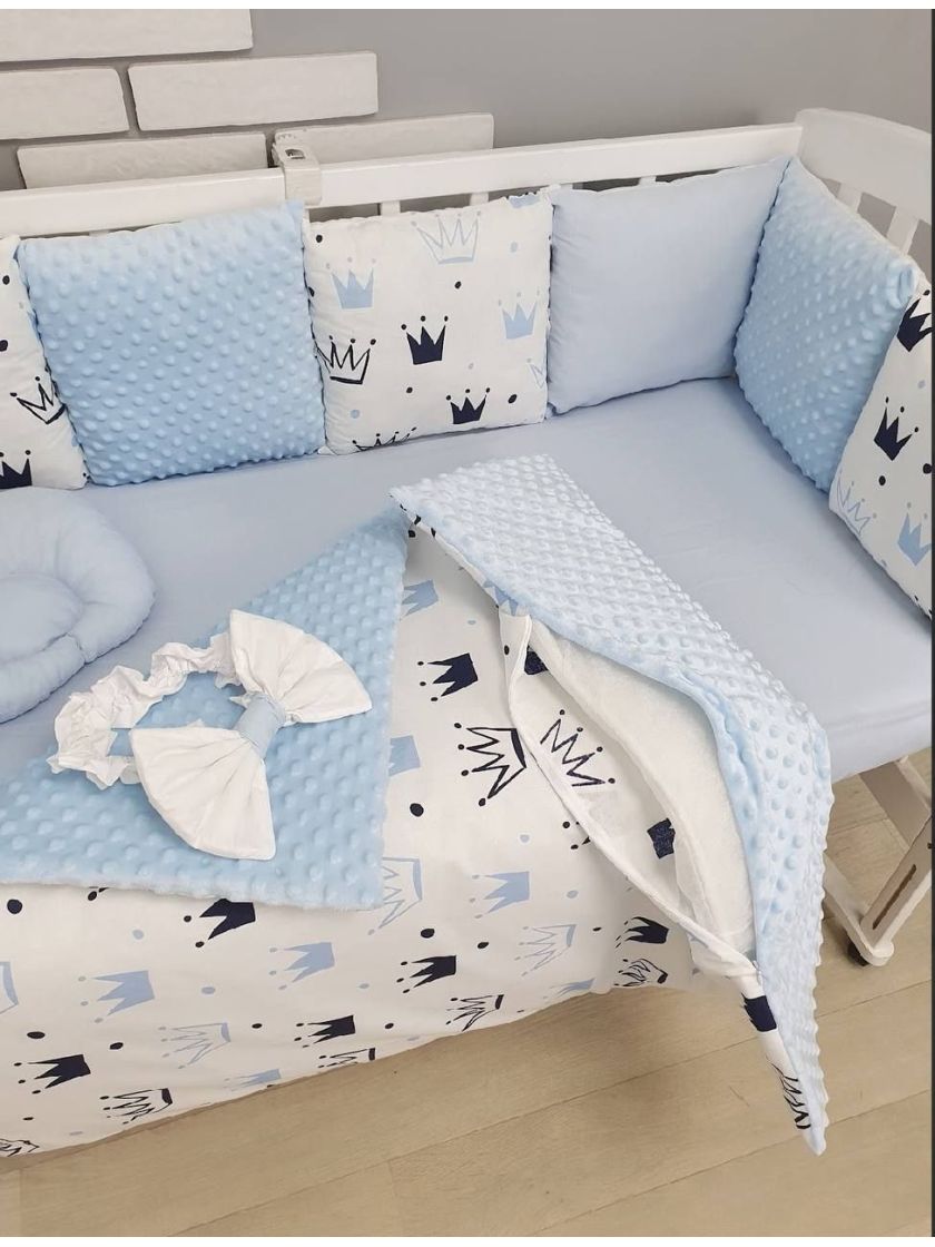❤ Набір у ліжко на 3 боки. Принт - Корони блакитні (#58342576) ✓ Anna Konvert
