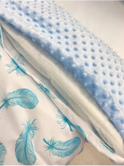 ❤ Набір у ліжко на 3 боки. Принт - Пір'я блакитні (#54249268) ✓ Anna Konvert 2