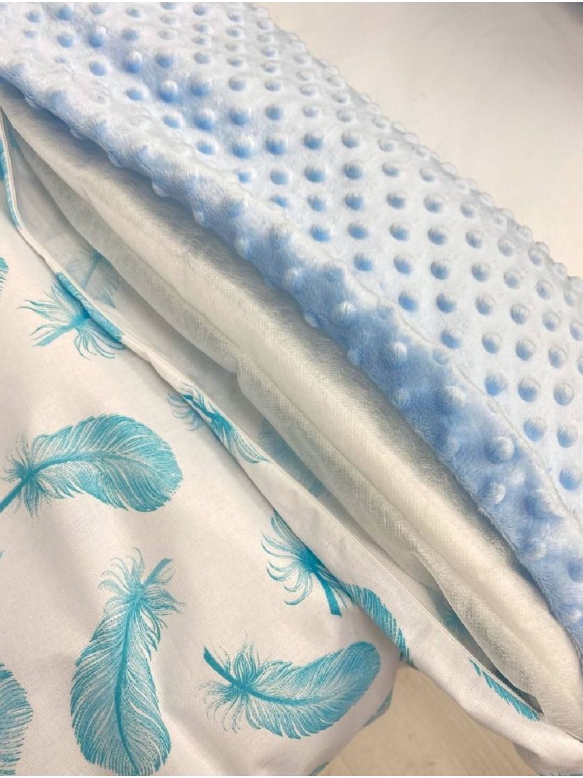 ❤ Набір у ліжко на 3 боки. Принт - Пір'я блакитні (#54249268) ✓ Anna Konvert