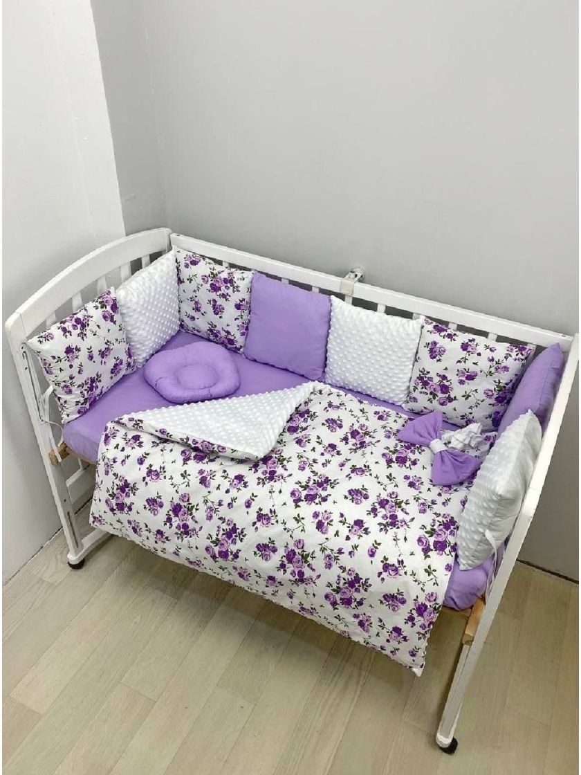 ❤ Набір у ліжко на 3 боки. Принт - Квіточки фіолетові (#89931030) ✓ Anna Konvert