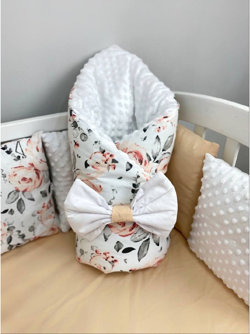 ❤ Набір у ліжко на 3 боки. Принт - Бежевий з фламінго та квітками (#66170869) ✓ Anna Konvert