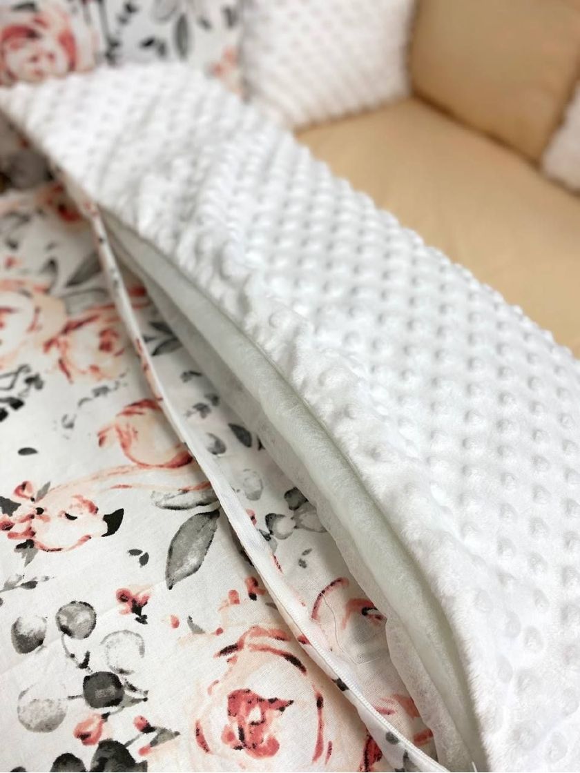 ❤ Набір у ліжко на 3 боки. Принт - Бежевий з фламінго та квітками (#66170869) ✓ Anna Konvert