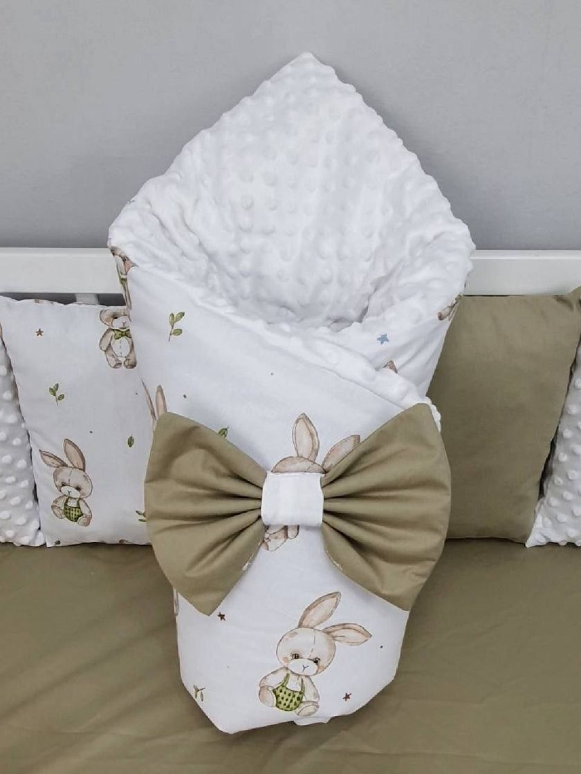 ❤ Набір у ліжко на 3 боки. Принт - Зайки оливкові (#26701085) ✓ Anna Konvert