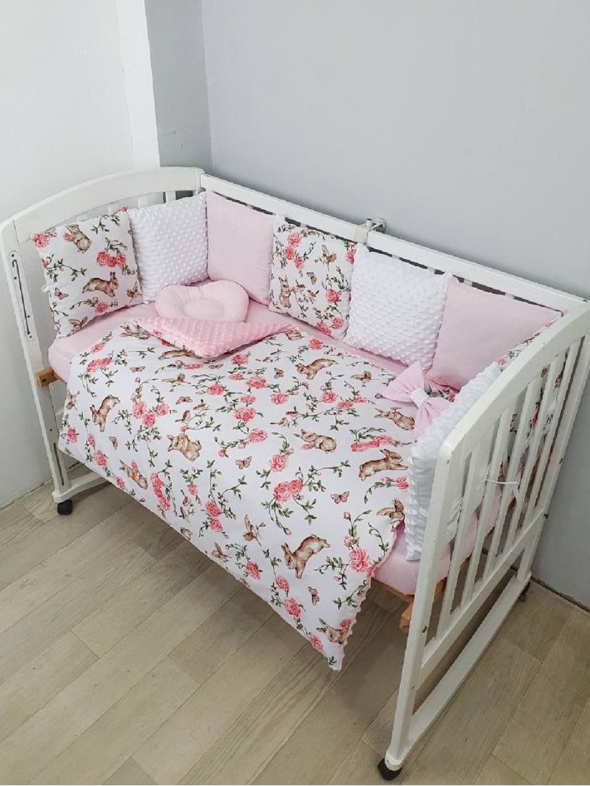 ❤ Набір у ліжко на 3 боки. Принт - Зайки з трояндами (#89810535) ✓ Anna Konvert