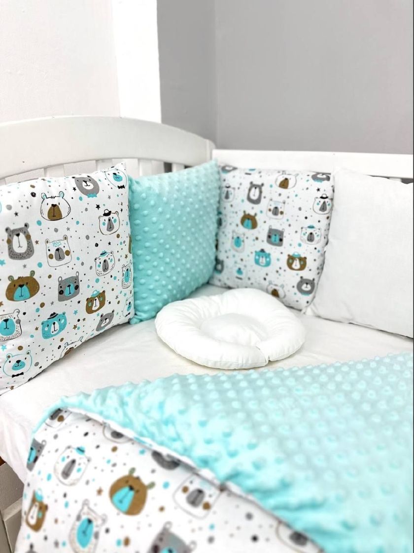 ❤ Набір у ліжко на 3 боки. Принт - Ведмедики м'ятні (#13754658) ✓ Anna Konvert