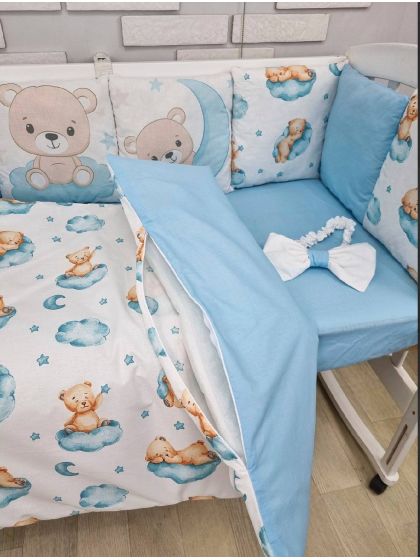❤ Набір у ліжко на 3 боки. Принт - З принтом Ведмедики блакитні (#92662704) ✓ Anna Konvert 2